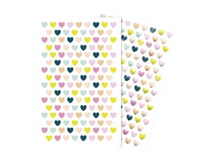 Maildor - 4 feuilles gommettes cœurs - métal