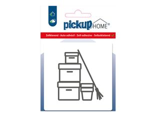 Pickup Home 3D - Plaque Acrylique Placard à balai - 9 x 9 cm - blanc