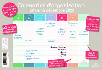 Oberthur Hebdo Planning - Calendrier hebdomadaire - 52 feuillets - 18 x 30 cm