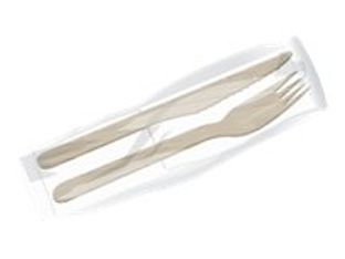 Guillin Servipack - 100 Kits 2 couverts bois + serviette