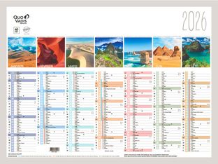 Quo Vadis - Calendrier Fantaisie - 13 mois - 55 X 40,5 cm - Terre