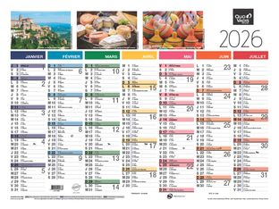 Quo Vadis - Calendrier Fantaisie - 13 mois - 55 X 40,5 cm - Tradition
