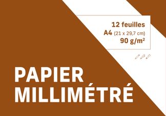 Pochette papier millimétré - 12 feuilles - 21 x 29,7 cm - 90 gr