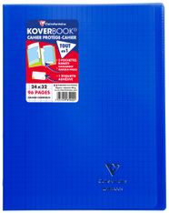 Clairefontaine Koverbook - Cahier polypro 24 x 32 cm - 96 pages - grands carreaux (Seyes) - bleu marine