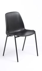 Chaise CHARLOTTE - pieds noirs avec accroches - noir