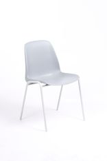 Chaise CHARLOTTE - pieds blancs sans accroche - gris clair