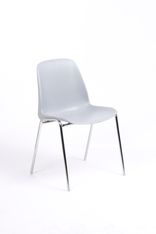 Chaise CHARLOTTE - pieds chromés sans accroche - gris clair