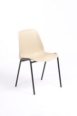 Chaise CHARLOTTE - pieds noirs sans accroche - coque M1 (non feu) - beige