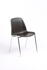 Chaise CHARLOTTE - pieds chromés avec accroches - marron