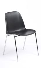 Chaise CHARLOTTE - pieds chromés avec accroches - noir