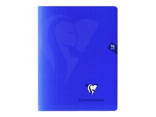 Clairefontaine Mimesys - Cahier polypro 17 x 22 cm - 96 pages - grands carreaux (Seyes) - bleu marine