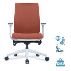 Fauteuil de bureau LEWIS - accoudoirs réglables - appui-tête en option - Rouge