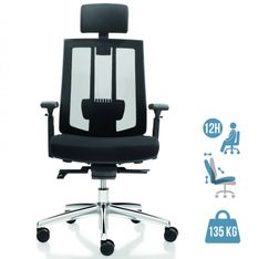 Fauteuil de bureau SHADE - accoudoirs réglables - appuie-tête réglable - noir