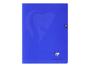 Clairefontaine Mimesys - Cahier polypro 24 x 32 cm - 96 pages - grands carreaux (Seyes) - bleu marine