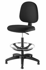 Siege technique ROB - tabouret assis-debout - hauteur réglable jusqu'à 80 cm - repose-pieds - noir