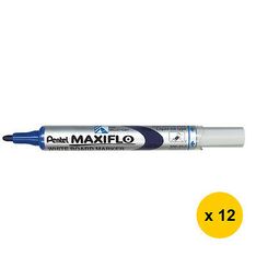 Pentel MAXIFLO - Pack de 12 marqueurs effaçables - pointe ogive - bleu