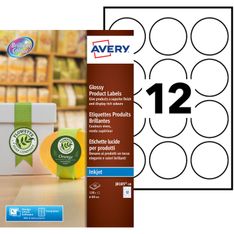 Avery - 120 Étiquettes adhésives rondes blanches - diamètre 60 mm - réf J8105-10