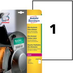 Avery - 10 Étiquettes ultra résistantes blanches - A4 - Impression laser - réf L7917-10