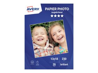 Avery - Papier Photo brillant - 13 x 18 cm - 230 g/m² - impression jet d'encre - 35 feuilles