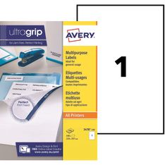 Avery - 100 Étiquettes multi-usages blanches - A4 - réf 3478-100