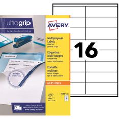 Avery - 1600 Étiquettes multi-usages blanches - 105 x 35 mm - réf 3423-100
