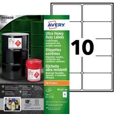 Avery - 500 Étiquettes ultra résistantes blanches - 57 x 99 mm - réf B7173-50