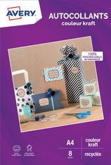 Avery - Autocollants kraft - 8 feuilles A4