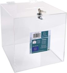 Exacompta - Urne transparente avec couvercle et clé - 25 cm