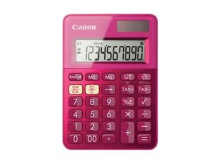 Calculatrice Canon LS-100K - 10 chiffres - alimentation batterie et solaire - rose