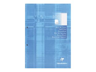 Clairefontaine - Bloc de cours A4 - perforé 2 trous - 200 pages - petits carreaux avec marge