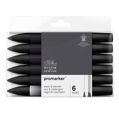 ProMarker - Pack de 6 marqueurs double pointe - noir et autres