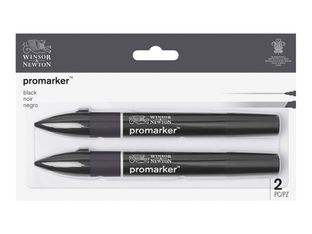 ProMarker - Pack de 2 marqueurs double pointe - noir