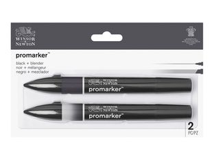 ProMarker - 2 Marqueurs double pointe - noir et blender