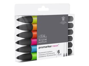 Winsor & Newton ProMarker - Pack de 6 marqueurs double pointe - couleurs assorties