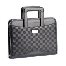 Cristo Damier - Conférencier A4 à poignées avec calculatrice - noir