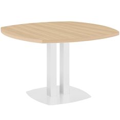 Table de réunion double colonne YES ! - Chêne et blanc