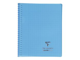 Clairefontaine Koverbook - Cahier polypro spiralé - 17 x 22 cm - 160 pages - grands carreaux (Seyes) - disponible dans différentes couleurs
