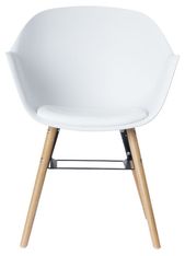 Lot de 2 chaises WISEMAN - Pieds en hêtre massif - blanc