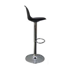 Lot de 2 tabourets haut BOBBA - pied alu - assise noire