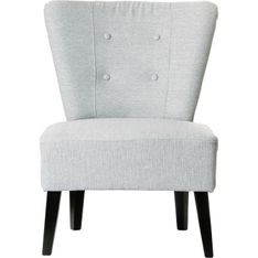 Fauteuil d'accueil BRIGHTON - Piétement en hêtre massif coloris noir - tissu gris clair