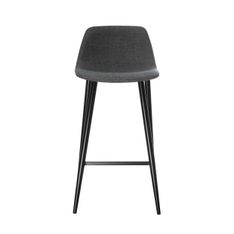 Lot de 2 tabourets MUST - pied noir - assise grise