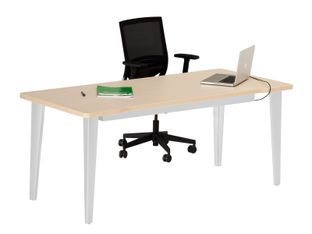 Bureau EVIDENCE - 140 cm - Pieds aluminium - Plateau imitation érable