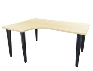 Bureau compact 90° à gauche EVIDENCE - Pieds anthracites - Plateau imitation érable