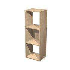 Bibliothèque modulaire MAXICOLOR - 3 cases - plateau imitation chêne clair