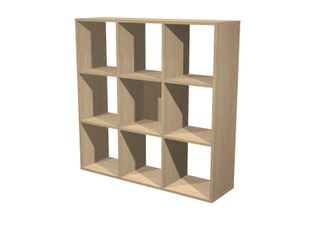 Bibliothèque modulaire MAXICOLOR - 9 cases - imitation chêne clair