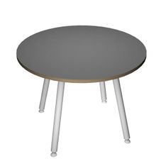Table ronde - H105 cm - 100 cm - 4 Pieds blanc - plateau anthracite