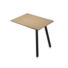 Retour direct pour bureau LEONARDO - L80 x H74 x P60 - Pieds métal noirs - plateau imitation chêne