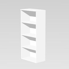 Bibliothèque haute Trend - L80xP35xH180 cm - 3 étagères - Blanc