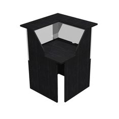 Banque d'accueil en angle 90° MUSA - L76 x H117 x P76 - Frêne noir/blanc