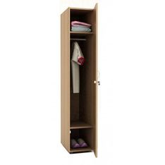 Armoire vestiaire 1 porte - H185 x L33 x P52 cm - noyer clair
